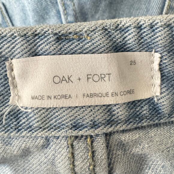 OAK+FORT High Rise Ripped Distressed Mom Baggy Jeans Size 25 - Picture 9 of 11